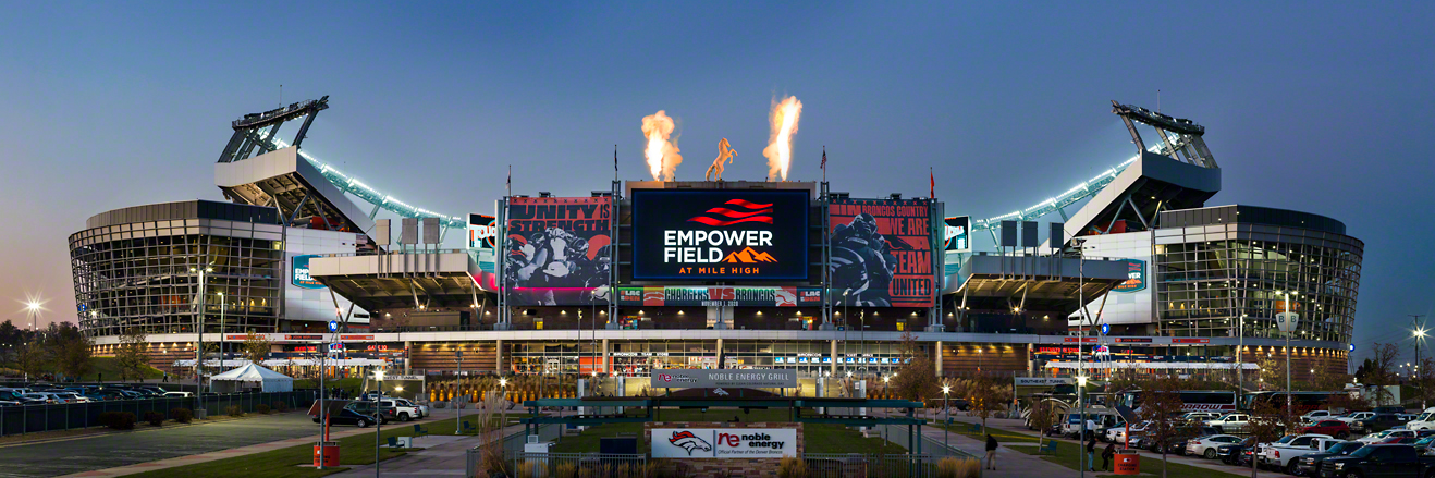 Denver Broncos Oversized Stadium Exterior Panorama - Empower Field at Mile High
