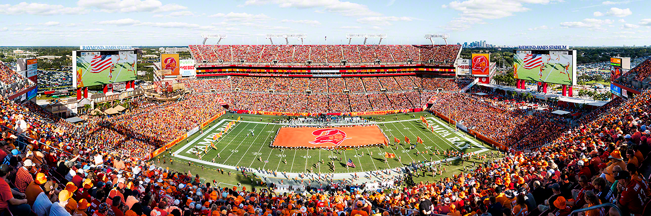 Tampa Bay Buccaneers Creamsicle Game Oversized Panorama - Raymond James Stadium