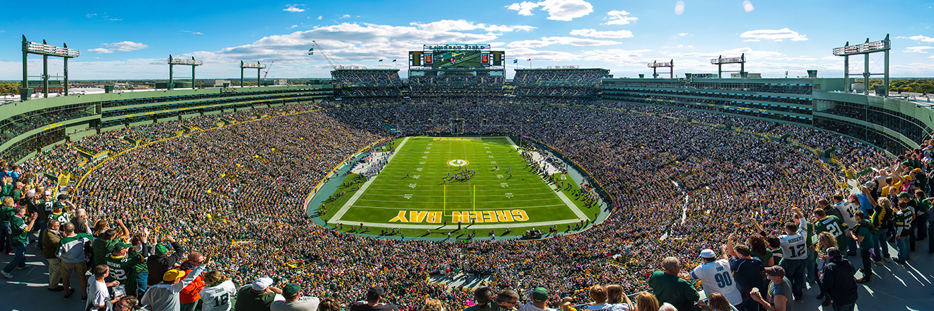 Green Bay Packers Oversized End Zone Panorama - Lambeau Field