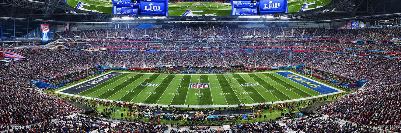 2019 Super Bowl LIII Oversized Kickoff Panorama - New England Patriots vs. Los Angeles Rams