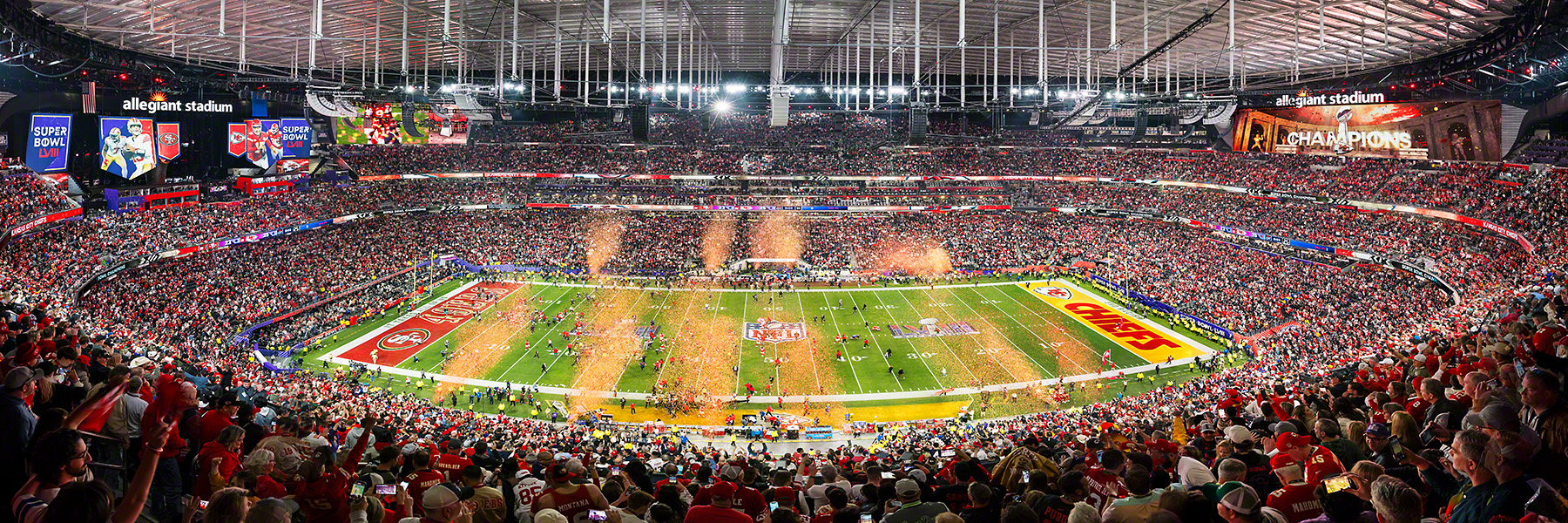 2024 Super Bowl LVIII Victory Celebration Oversized Panorama - Kansas City Chiefs NFL Fan Cave Decor