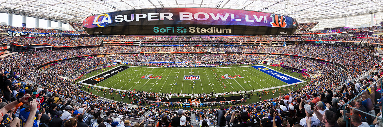 2022 Super Bowl LVI Kickoff Panoramic Poster - Los Angeles Rams vs.  Cincinnati Bengals