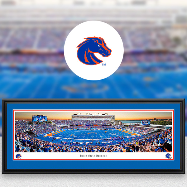 Boise State Broncos Panoramic Posters and Fan Cave Decor