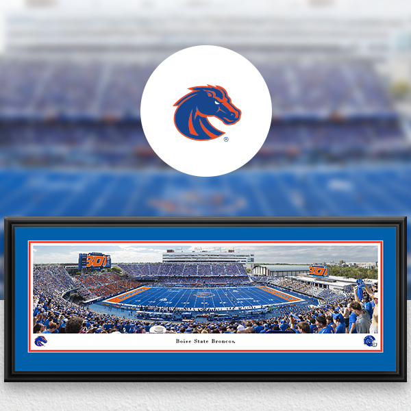 Boise State Broncos Panoramic Posters and Fan Cave Decor