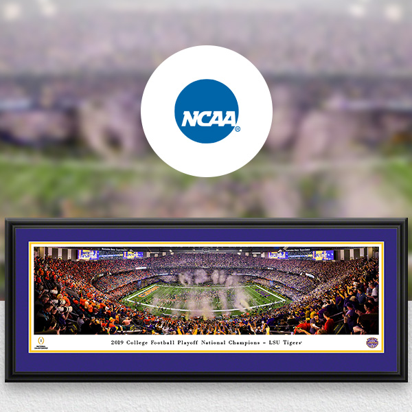 Collegiate Sports Panoramic Posters and Fan Cave Decor