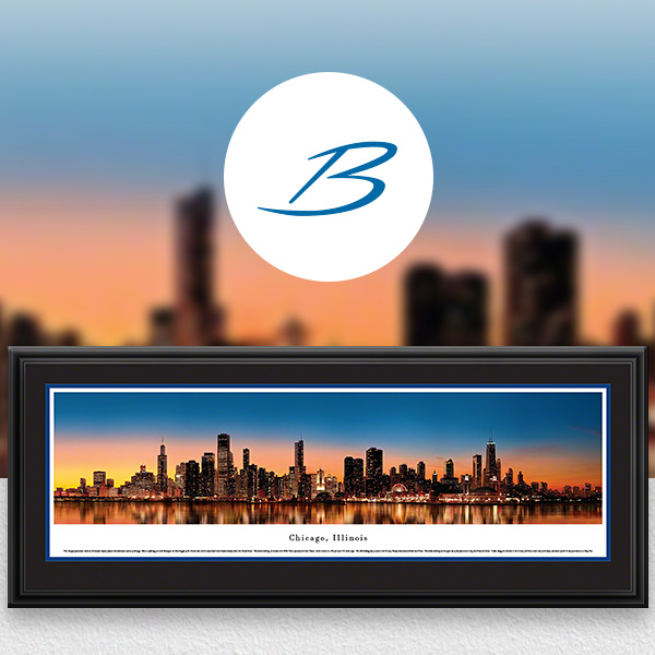 Chicago, Illinois Panoramic City Skyline Poster Decor