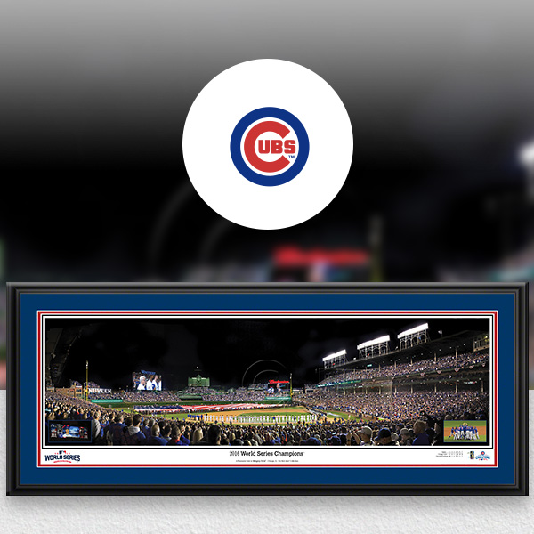 Chicago Cubs MLB Baseball Framed Panoramic Fan Cave Decor