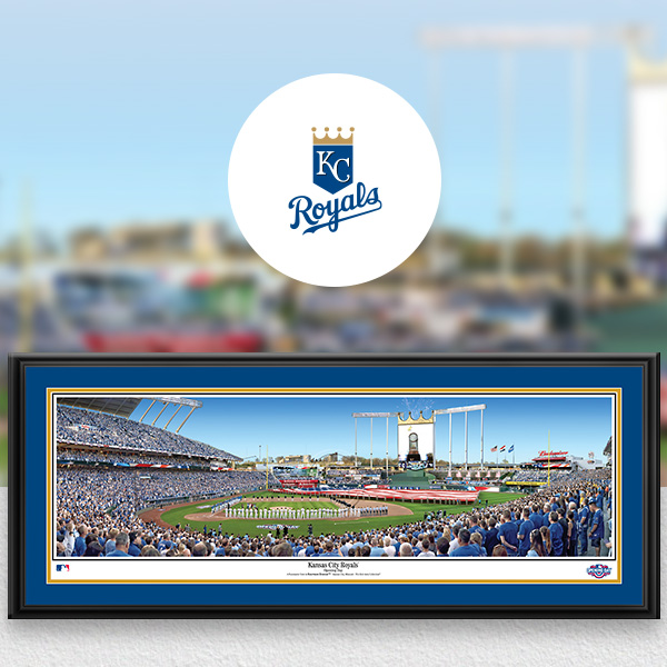 Kansas City Royals MLB Baseball Framed Panoramic Fan Cave Decor