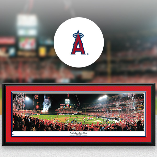 Los Angeles Angels MLB Baseball Framed Panoramic Fan Cave Decor