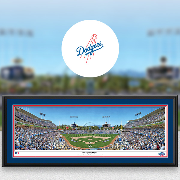 Los Angeles Dodgers MLB Baseball Framed Panoramic Fan Cave Decor