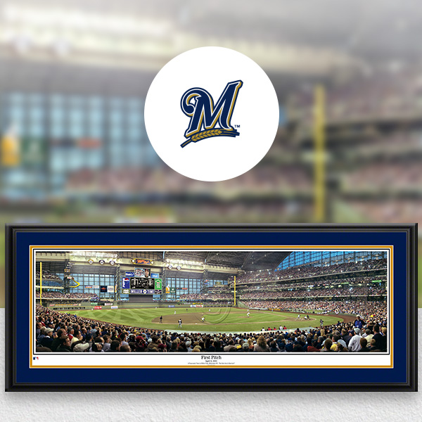 Milwaukee Brewers MLB Baseball Framed Panoramic Fan Cave Decor