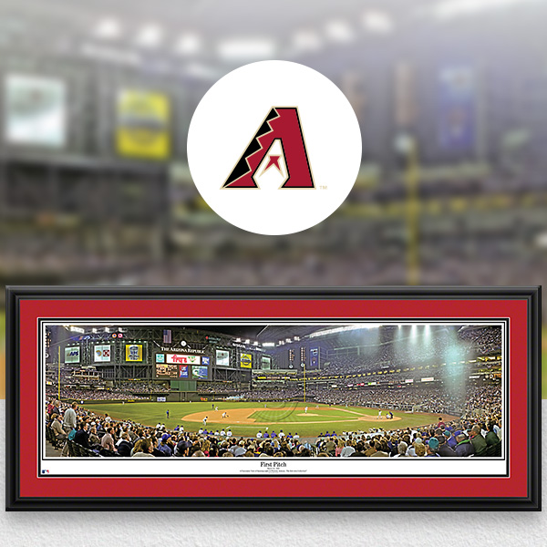Arizona Diamondbacks MLB Baseball Framed Panoramic Fan Cave Decor