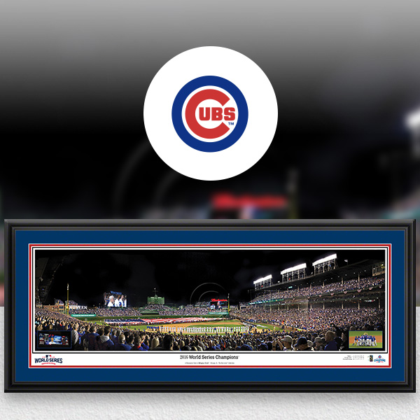Chicago Cubs MLB Baseball Framed Panoramic Fan Cave Decor