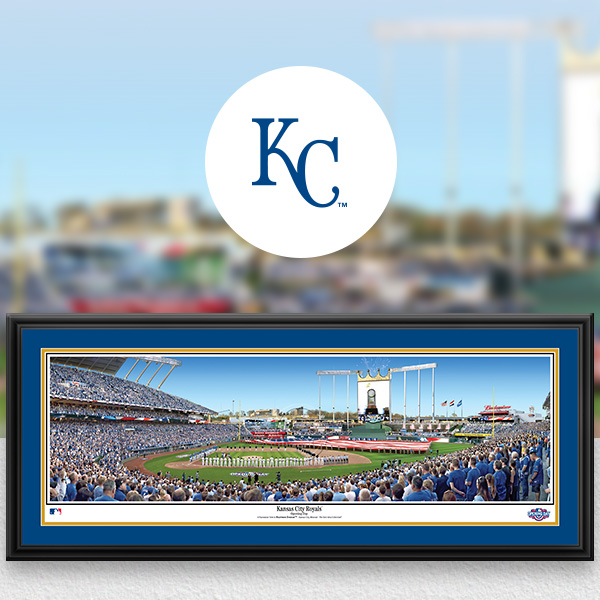 Kansas City Royals MLB Baseball Framed Panoramic Fan Cave Decor