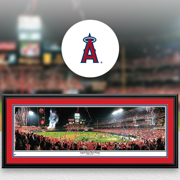 Los Angeles Angels MLB Baseball Framed Panoramic Fan Cave Decor