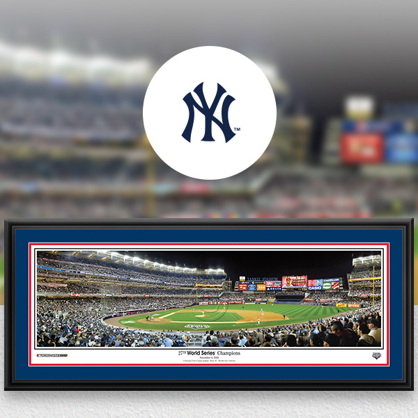 New York Yankees MLB Baseball Framed Panoramic Fan Cave Decor