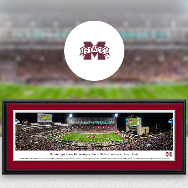 Mississippi State Bulldogs Panoramic Posters and Fan Cave Decor