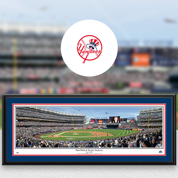 New York Yankees MLB Baseball Framed Panoramic Fan Cave Decor