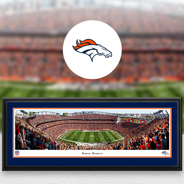 Denver Broncos Empower Field End Zone Panoramic Picture - Mile High Stadium  NFL Fan Cave Decor