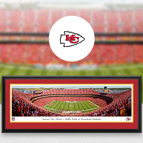 Kansas City Chiefs Panoramic Posters and Fan Cave Decor