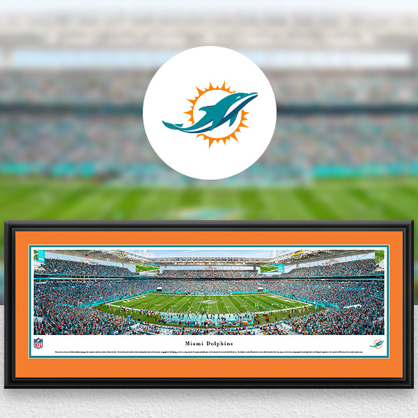 Miami Dolphins Panoramic Posters and Fan Cave Decor