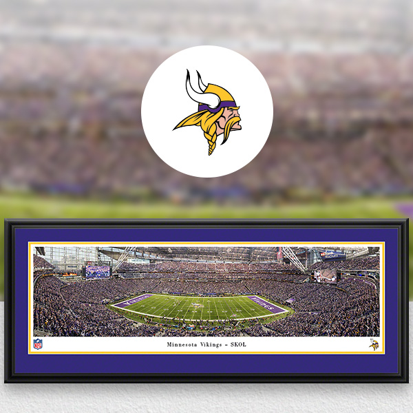 : MN Vikings - 1st Game at US Bank Stadium - Blakeway Panoramas  NFL Posters with Deluxe Frame : Sports & Outdoors