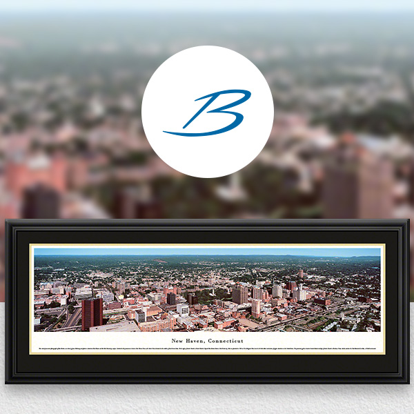 New Haven, CT City Skyline Panoramic Wall Art