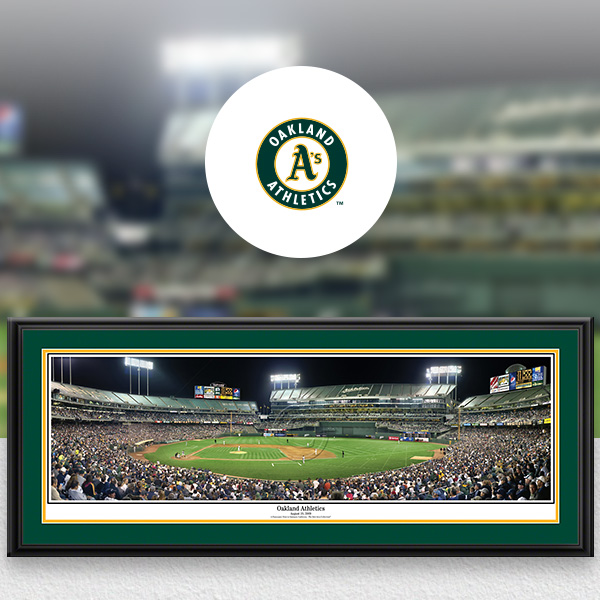 Oakland Athletics MLB Baseball Framed Panoramic Fan Cave Decor