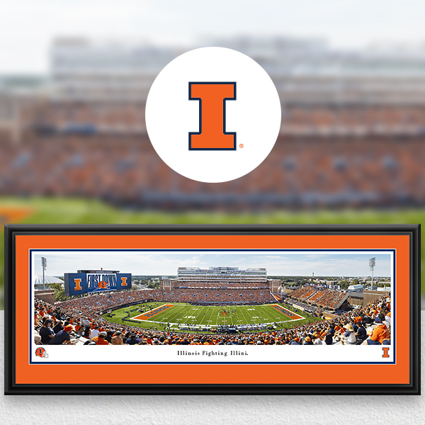 Illinois Fighting Illini Panoramic Posters and Fan Cave Decor