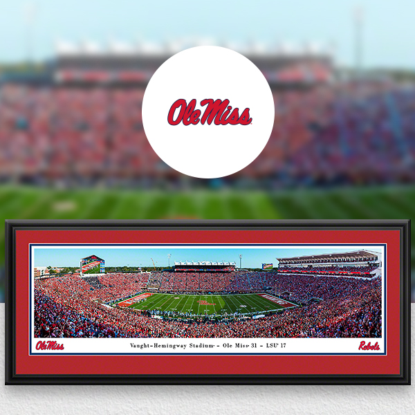 Ole Miss Rebels Panoramic Posters and Fan Cave Decor