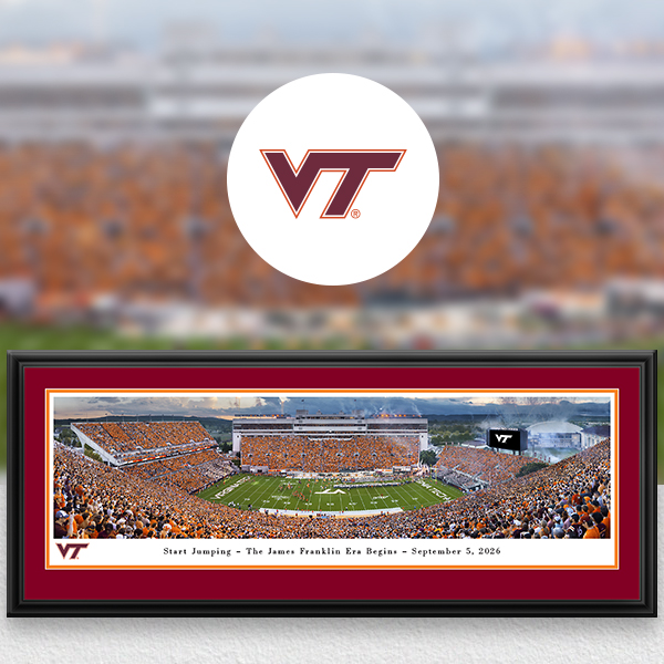 Virginia Tech Hokies Panoramic Posters and Fan Cave Decor