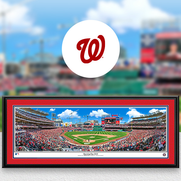 Washington Nationals MLB Baseball Framed Panoramic Fan Cave Decor