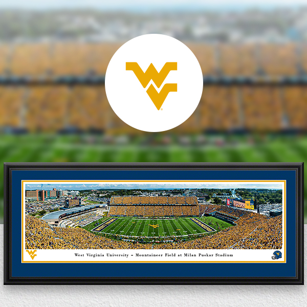 West Virginia Mountaineers Panoramic Posters and Fan Cave Decor