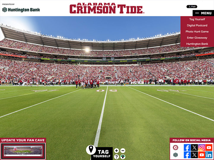 Alabama Crimson Tide Football 360 Gigapixel Fan Photo