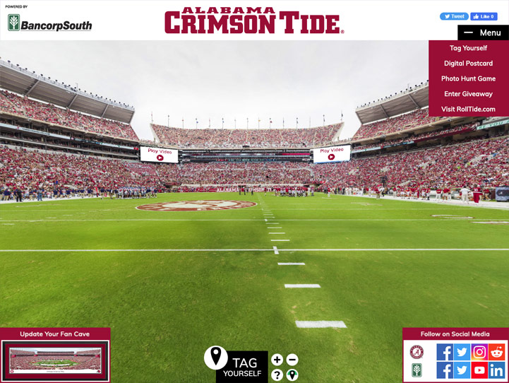 Alabama Crimson Tide Football 360 Gigapixel Fan Photo