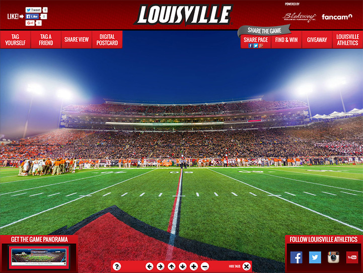 Louisville Football at Papa John's Cardinal Stadium - Blakeway Panoramas  NCAA College Print with Deluxe Frame and Double Mat 