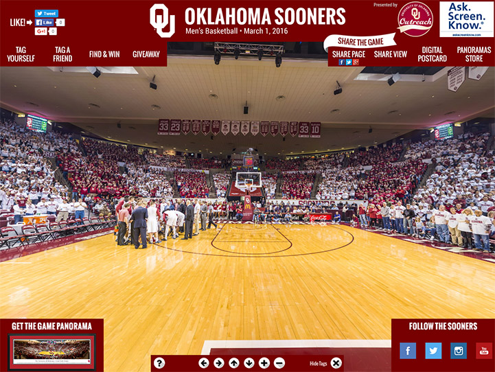 Oklahoma Sooners 360° Gigapixel Fan Photo
