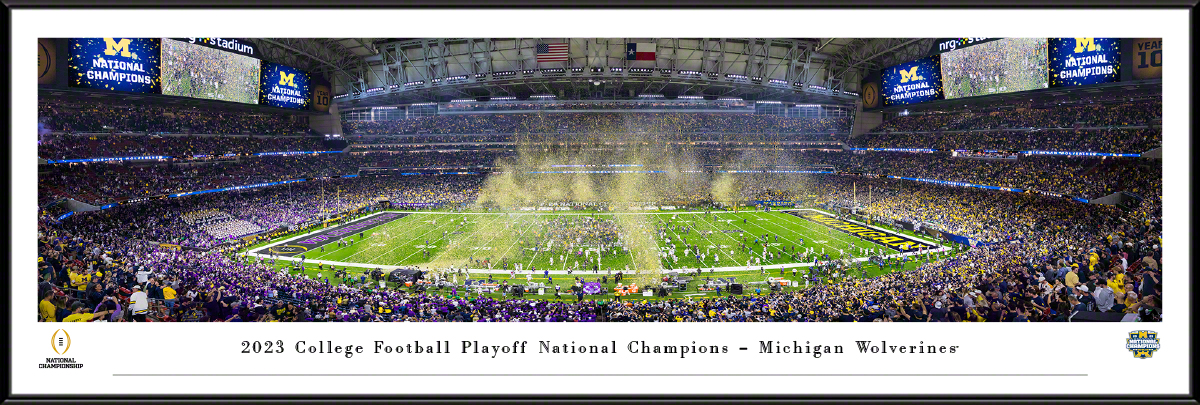 2024 CFP National Championship Victory - Michigan Wolverines Panoramic Fan Cave Wall Decor