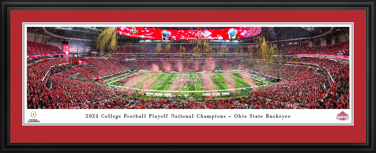 2025 CFP National Championship Champions - Ohio State Buckeyes Panoramic Fan Cave Wall Decor