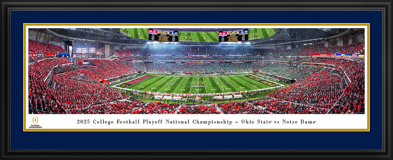 2025 CFP National Championship Game Kickoff - Notre Dame Fighting Irish Panoramic Fan Cave Wall Decor