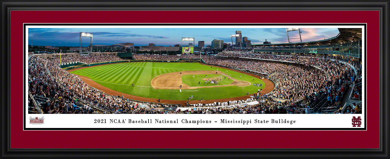 2021 College World Series Champions - Mississippi State Bulldogs Panoramic Fan Cave Wall Decor