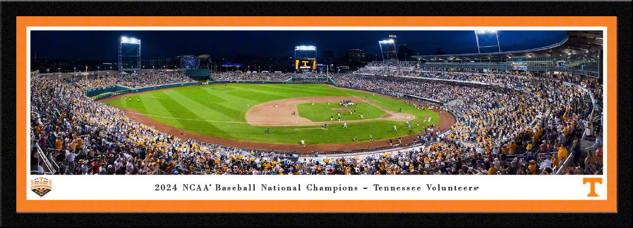 2024 College World Series Champions - Tennessee Volunteers Panoramic Fan Cave Wall Decor