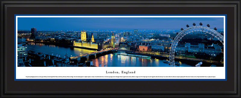 London, England City Skyline Panorama - Twilight - London Eye