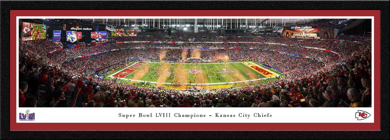 2024 Super Bowl LVIII Champions - Kansas City Chiefs Panoramic Fan Cave Wall Decor