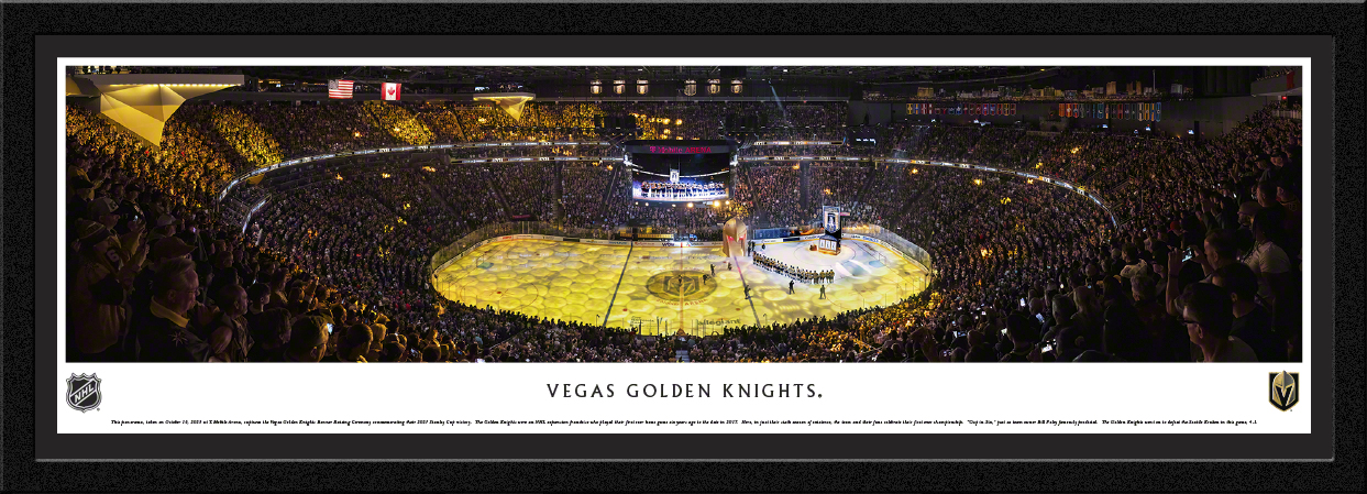 Vegas Golden Knights - T-Mobile Arena Banner Raising Panoramic Fan Cave Wall Decor