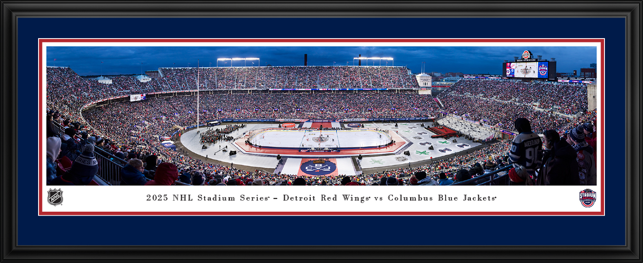 2025 NHL Stadium Series - Detroit Red Wings vs. Columbus Blue Jackets Panoramic Fan Cave Wall Decor