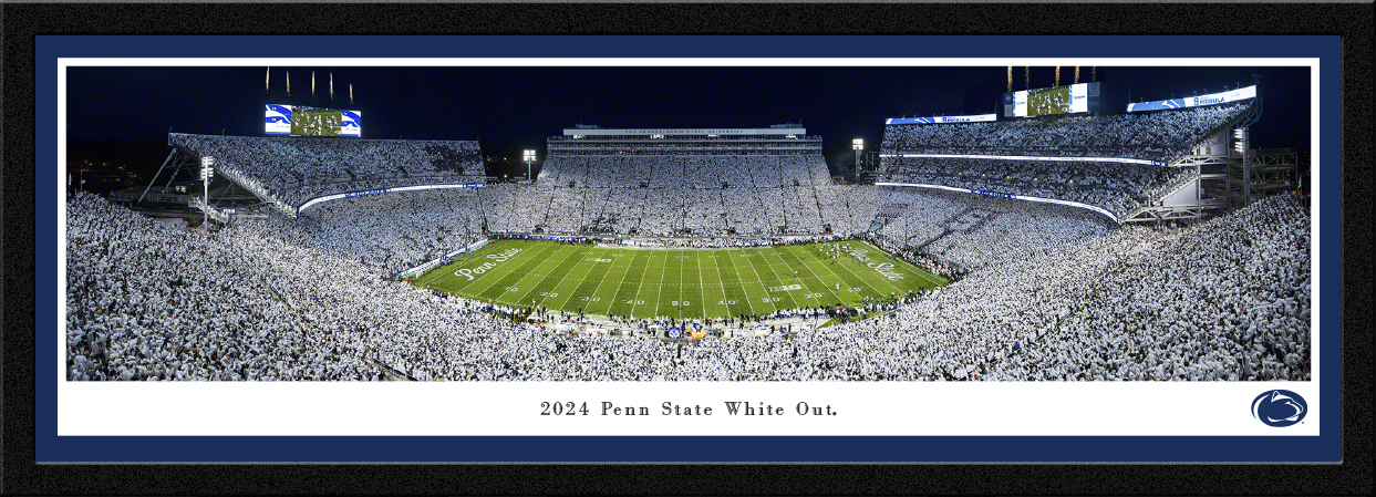 Penn State Nittany Lions - 2024 White Out Game Panoramic Fan Cave Wall Decor