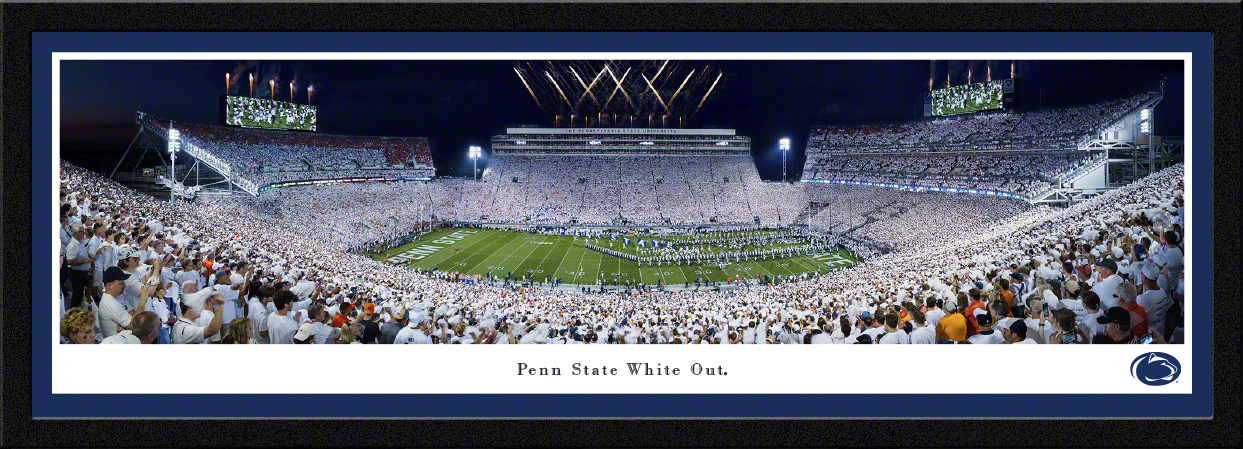 Penn State Nittany Lions - 2021 White Out Game Panoramic Fan Cave Wall Decor