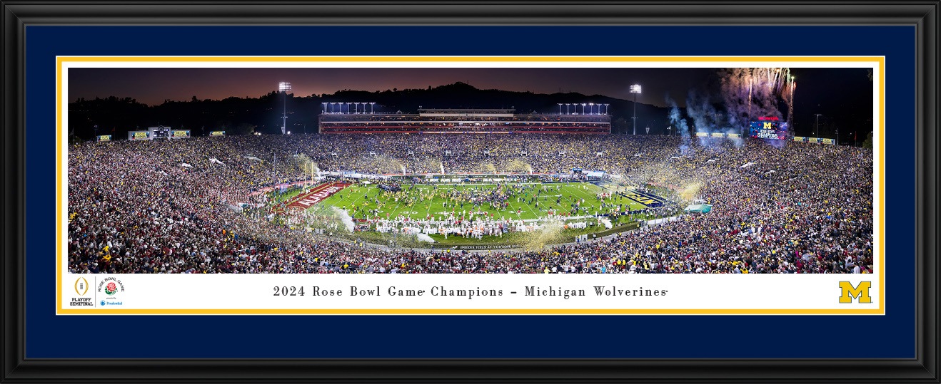 2024 Rose Bowl Champions - Michigan Wolverines Panoramic Fan Cave Wall Decor