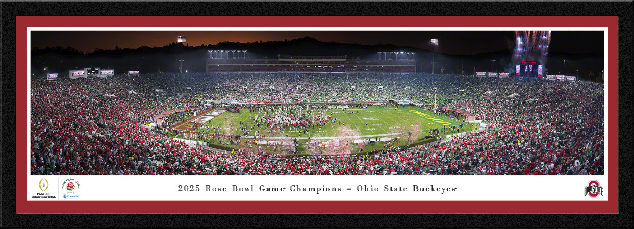 2025 Rose Bowl Champions - Ohio State Buckeyes Panoramic Fan Cave Wall Decor